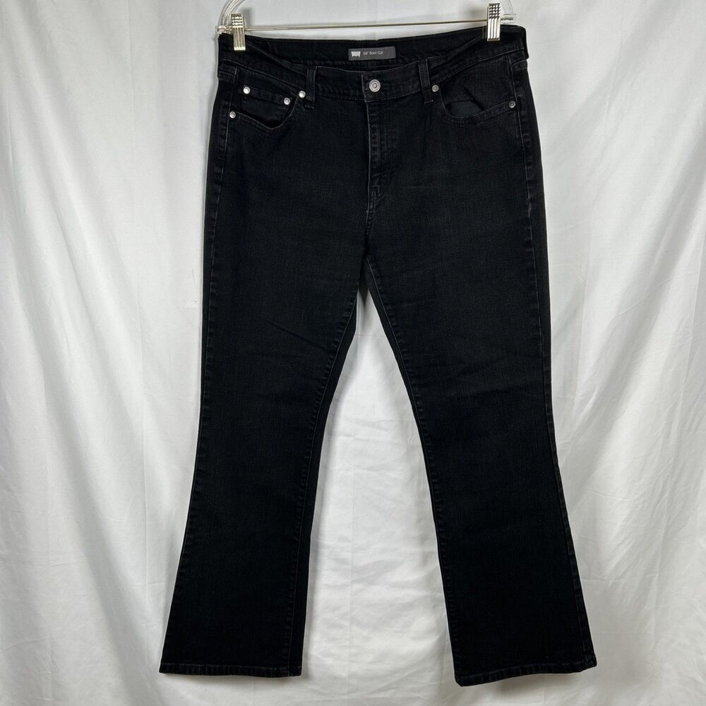 Levi's 515 Women's Bootcut Jeans Size 14M Mid Rise Black Denim Stretch